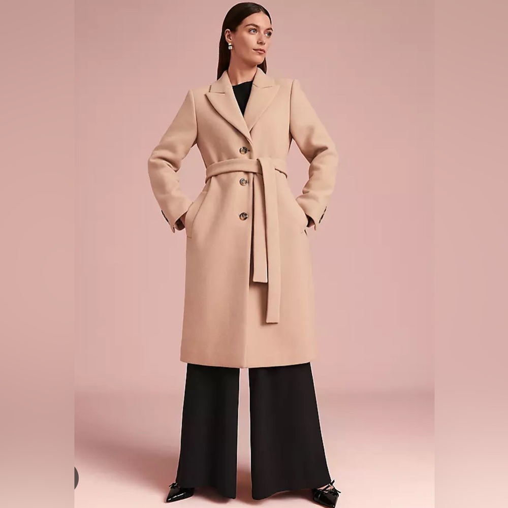 ANN TAYLOR CAMEL 3 button wool coat BNWT